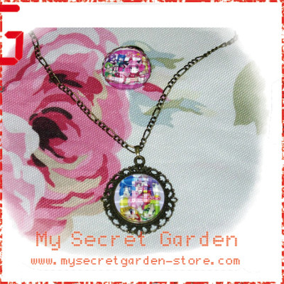 Tokyo Mew Mew ( Mew Mew Power ) 東京ミュウミュウ anime Cabochon Bronze Necklace and Ring Set